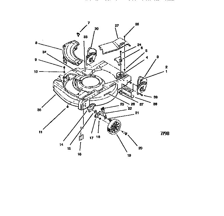Housing Assembly Diagram and Parts List for 10321 8900001 AND UP Lawn Boy Lawn Mower